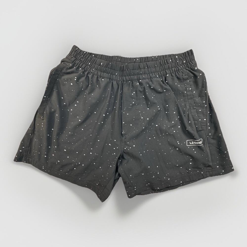 Legends Men's Black/White Mesh Athletic Shorts Size M Polyester 5" Inseam -214